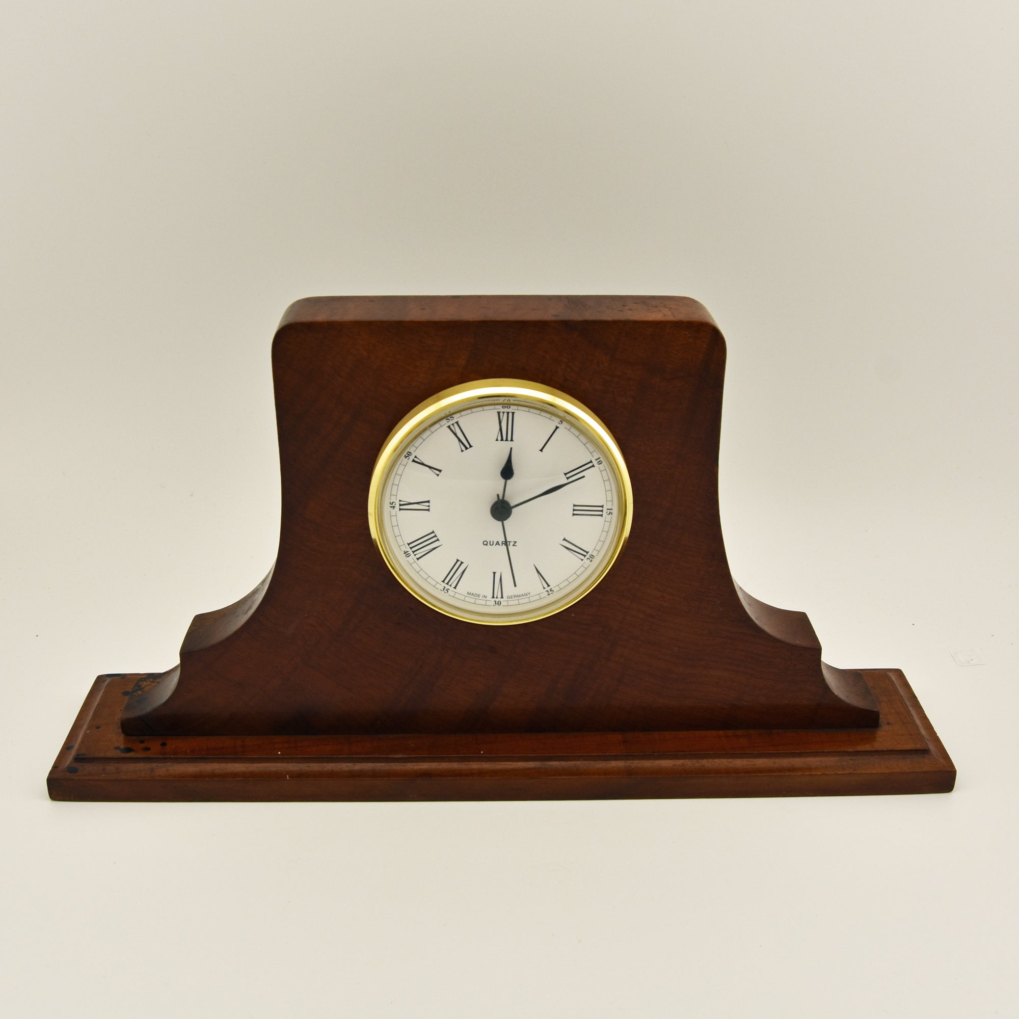 Tasmanian fiddleback blackwood clock case with new quartz insert