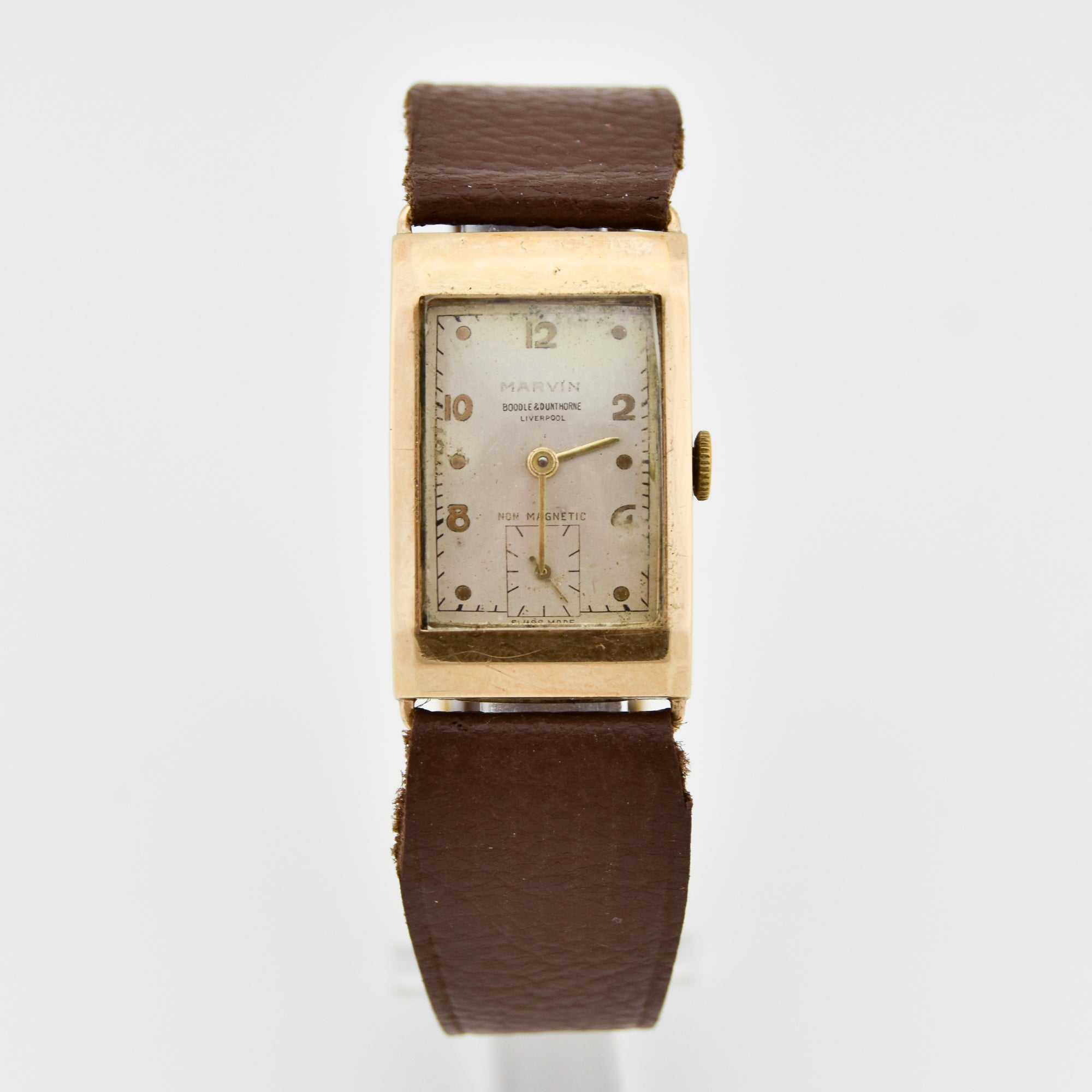 Marvin 9ct 1940s Swiss Vintage Wrist Watch